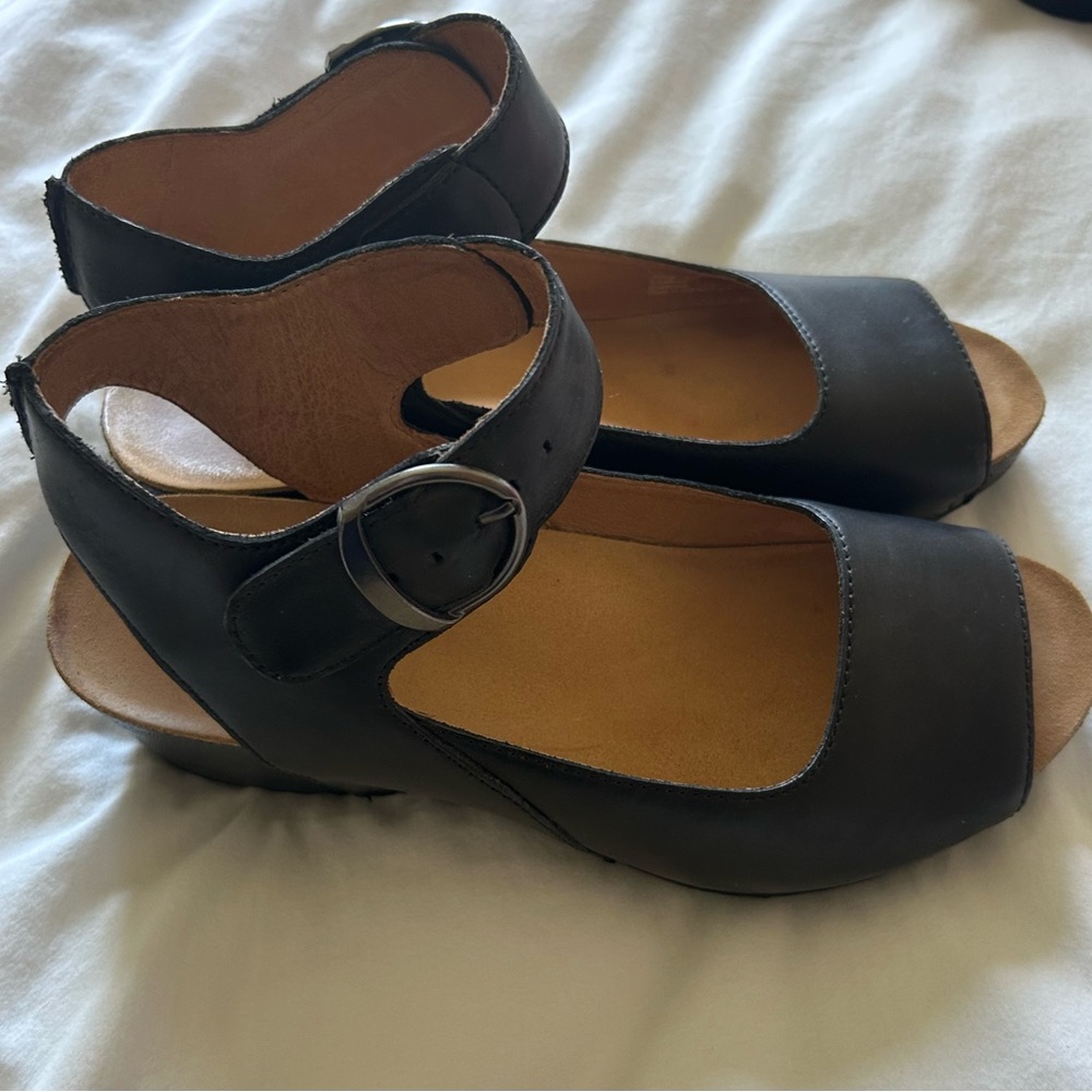 Dansko Black Leather Sandals